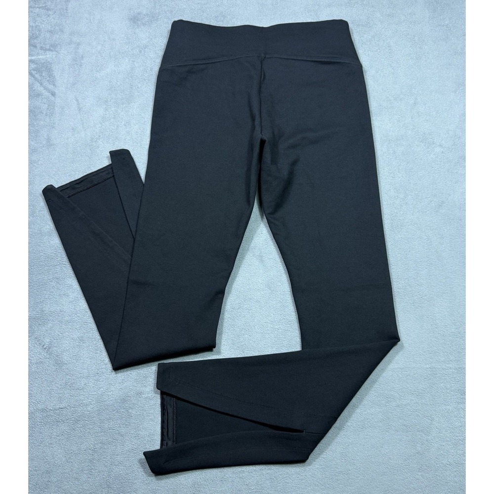 Spanx Ponte Pull On Pants Womens S 26x30 Black Split Hem Stretch Boho Yoga